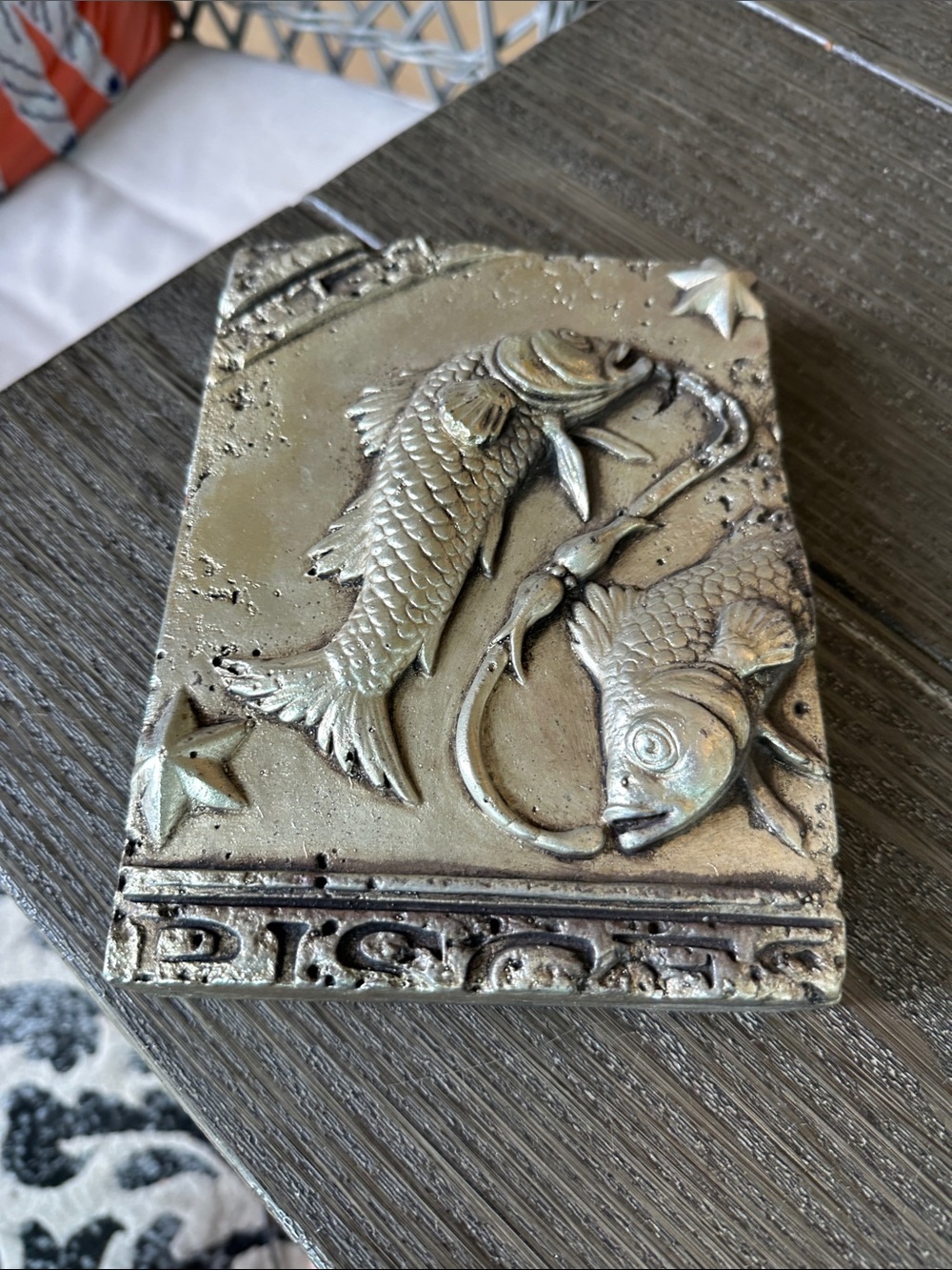 Sid Dickens collectible Pisces Wall Plaque - Metallic Finish sz 03 Zodiac 8x6